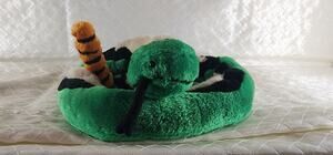 Large 36" Plush Snake Stuffed Animal Green Black White Soft Toy